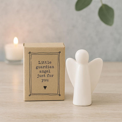 Little Guardian Angel Figurine, Ceramic Keepsake Gift, Minimalist Decor, Pocket Angel, just for you
