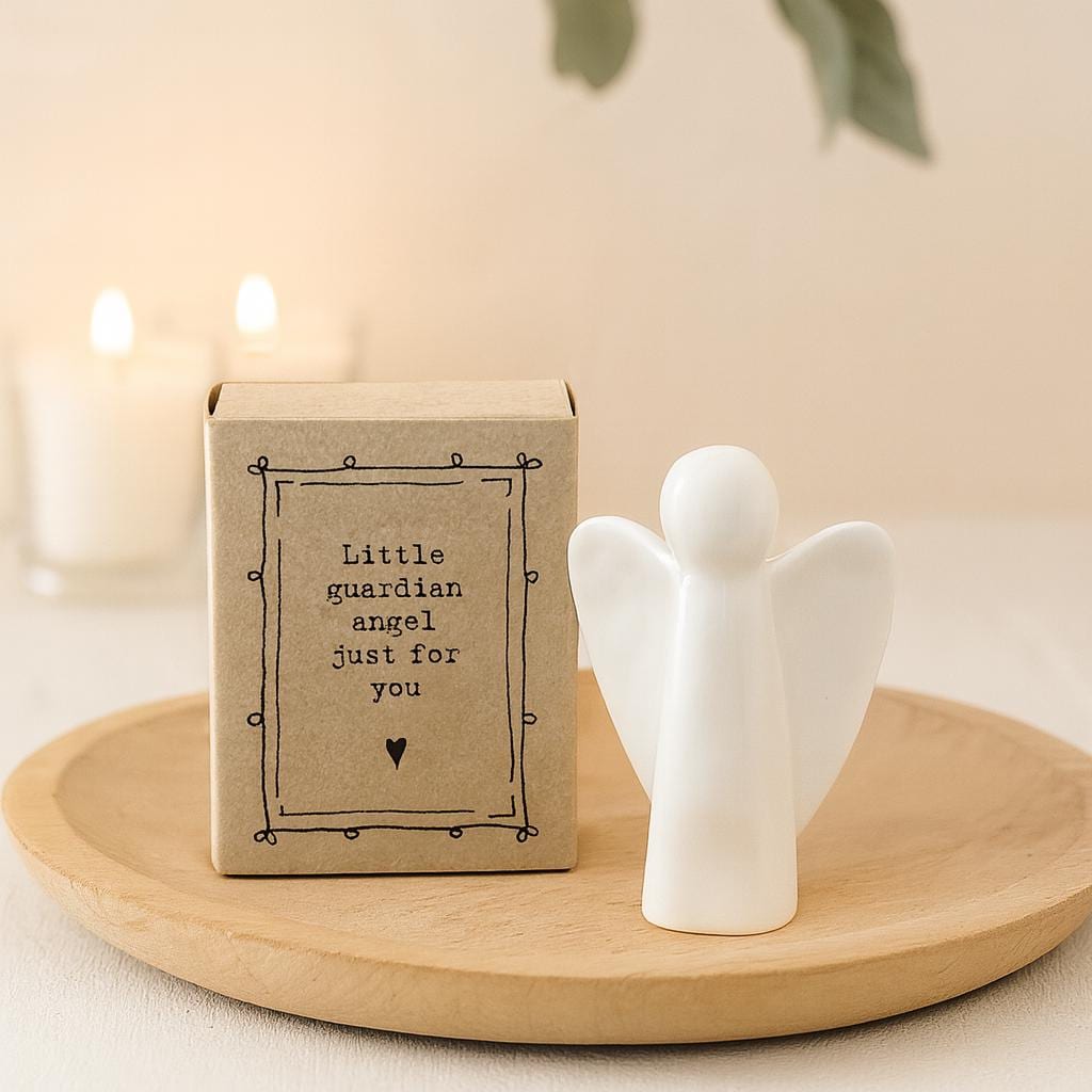 Little Guardian Angel Figurine, Ceramic Keepsake Gift, Minimalist Decor, Pocket Angel, just for you
