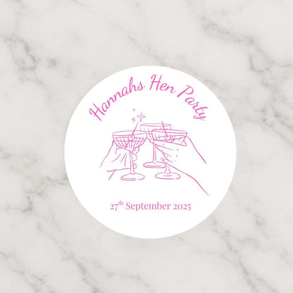 Personalised Hen Party Favour Stickers, Custom Bachelorette Labels