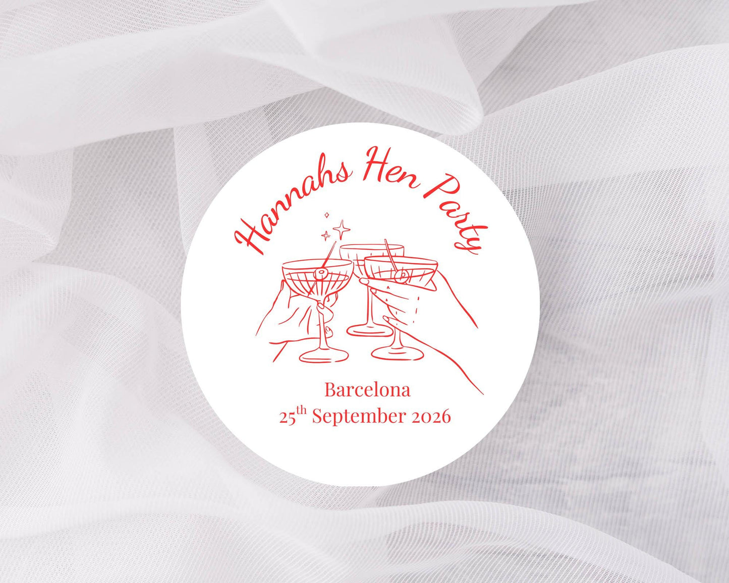 Personalised Hen Party Favour Stickers, Custom Bachelorette Labels