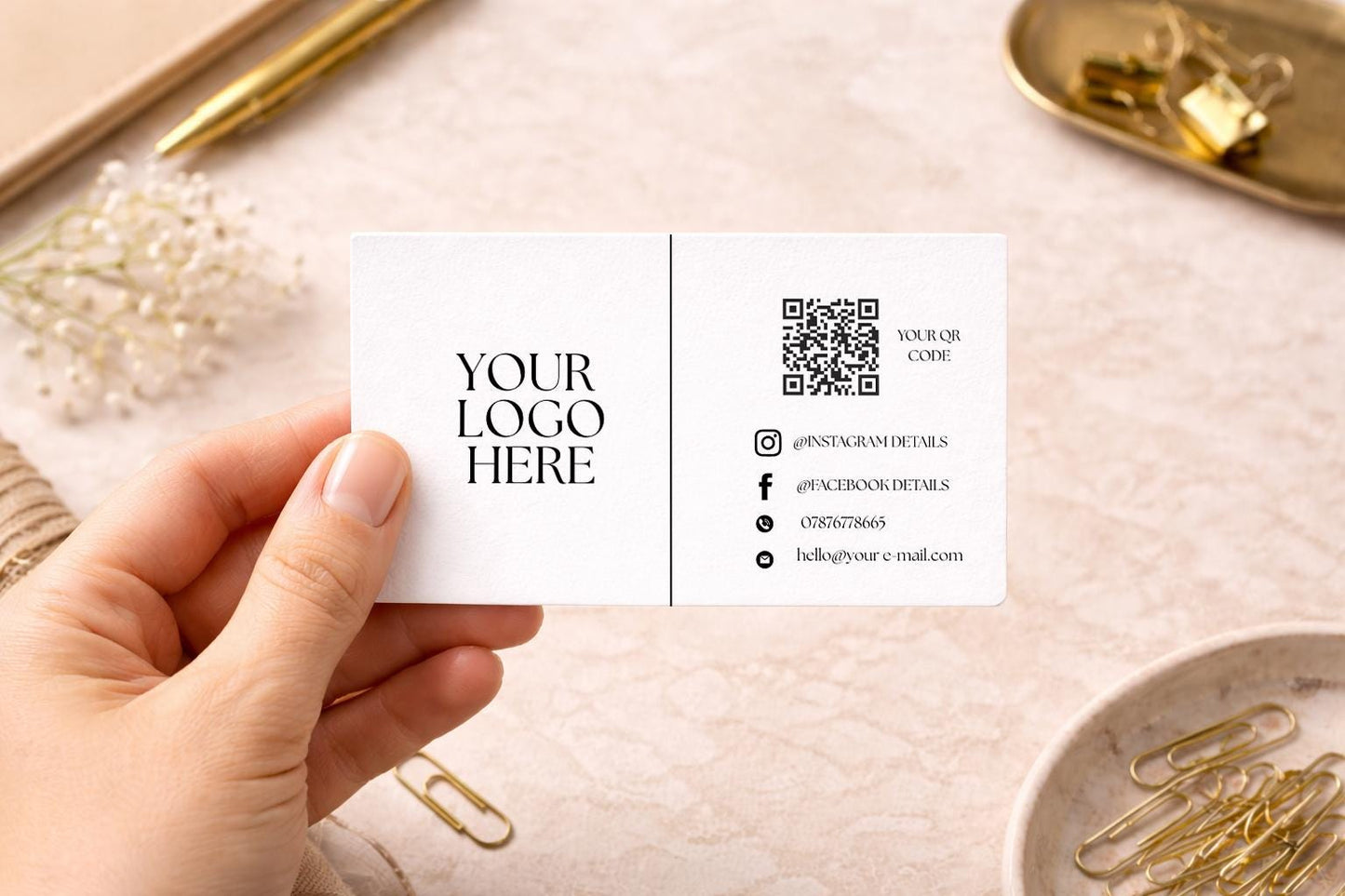 QR Code personalised business card, Custom business card