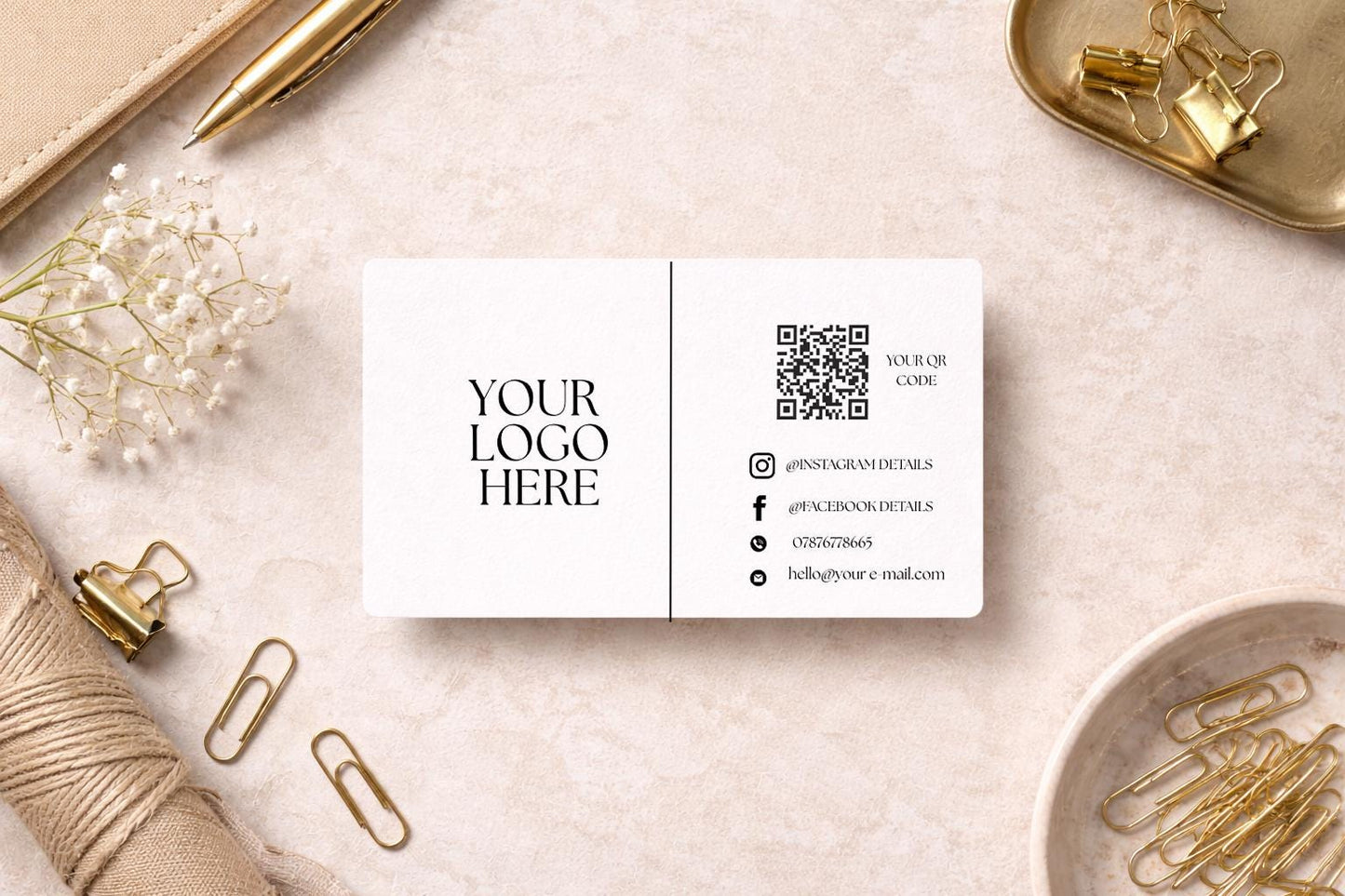 QR Code personalised business card, Custom business card