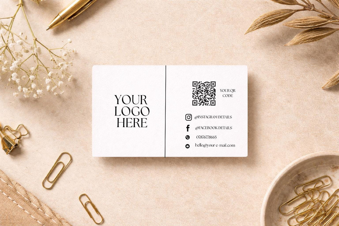 QR Code personalised business card, Custom business card