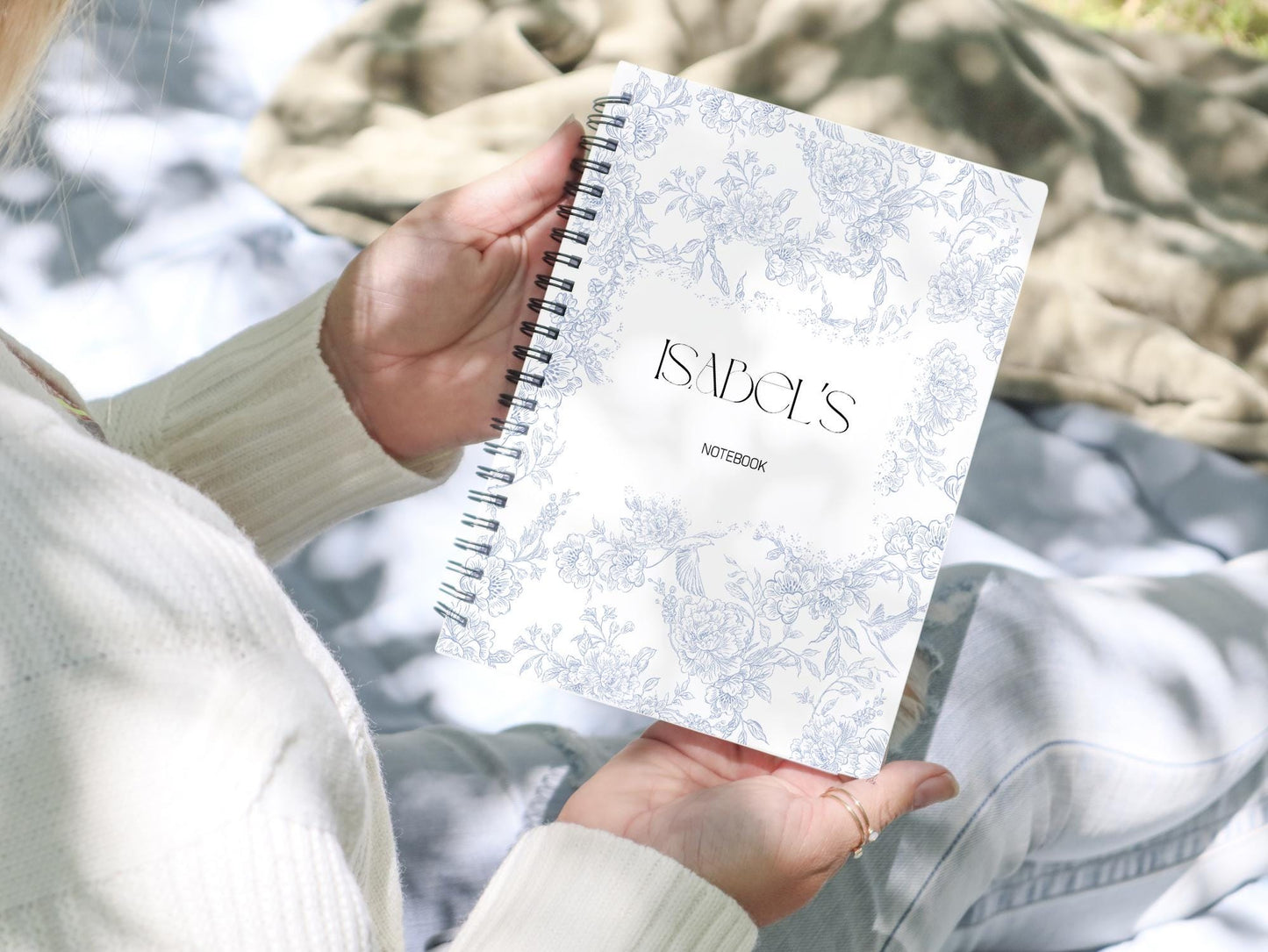 Personalised Notebook, Notepad Wire bound Soft backed, Regency style Spiral Notebook, gifts for her, Gifts for him. A4 or A5,