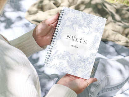 Personalised Notebook, Notepad Wire bound Soft backed, Regency style Spiral Notebook, gifts for her, Gifts for him. A4 or A5,