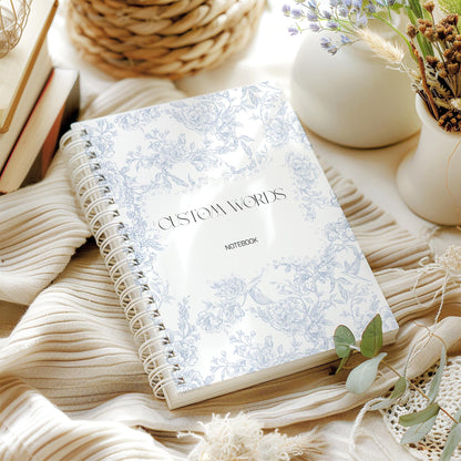 Personalised Notebook, Notepad Wire bound Soft backed, Regency style Spiral Notebook, gifts for her, Gifts for him. A4 or A5,