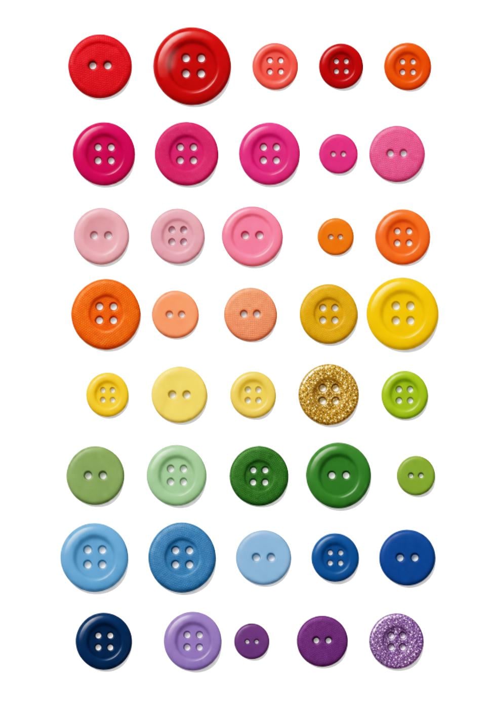 Button Sticker Sheet, Bunch of Buttons, Junk Journal Sticker label