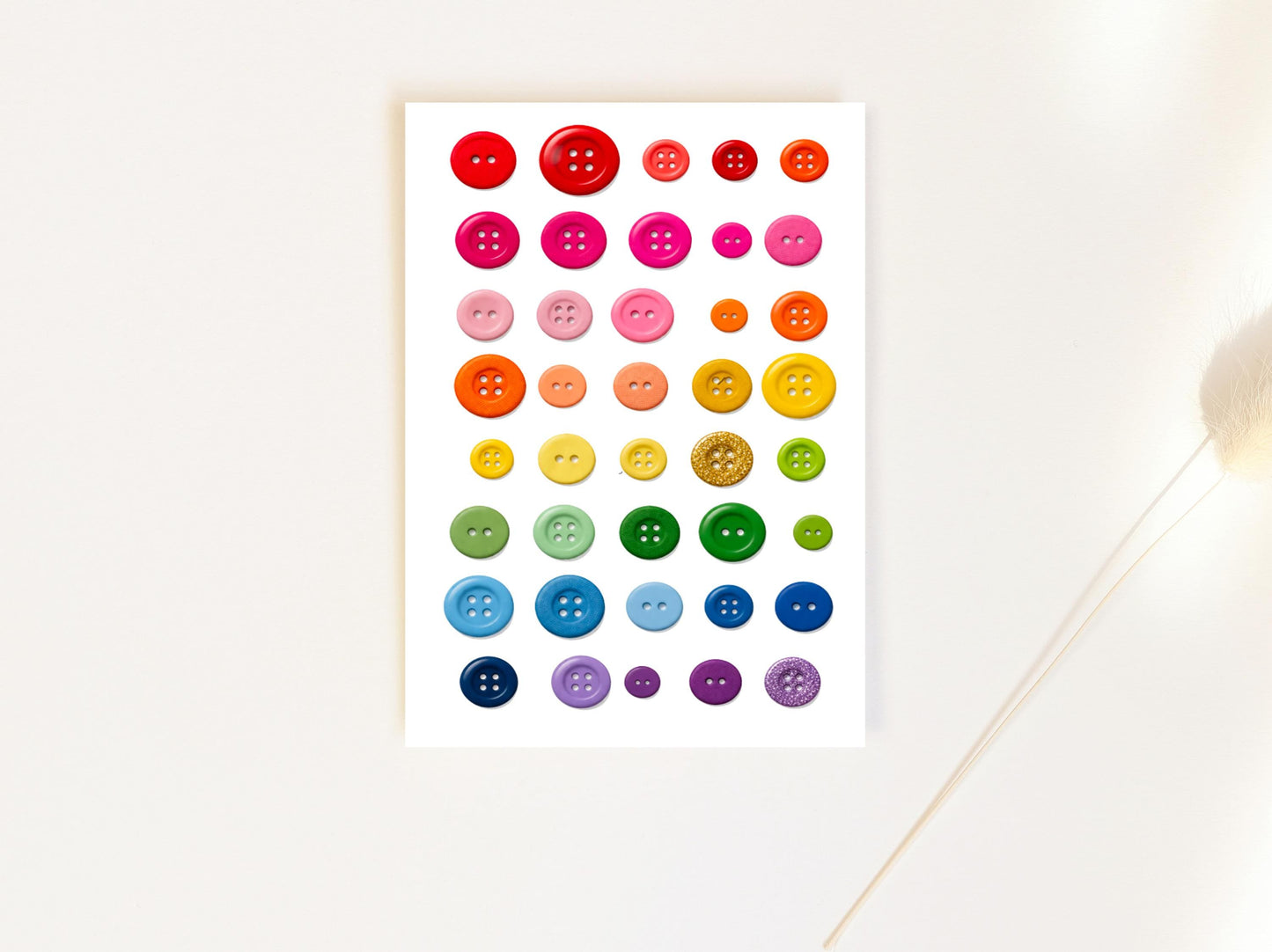 Button Sticker Sheet, Bunch of Buttons, Junk Journal Sticker label