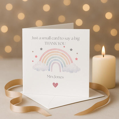 Thank you teachers card, Big thank you greetings card, personalised card