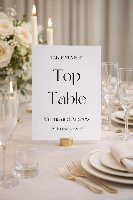 Wedding Table Numbers A5, Elegant Wedding Table Signs, Personalised Table Name Cards, Wedding Reception Decor, Classic Wedding Signage