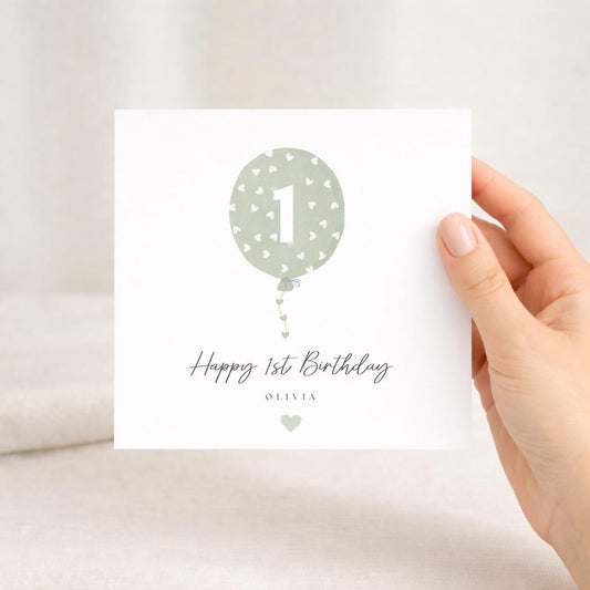 Personalised First Birthday Card, Unique 1st Birthday, Card - Son - Daughter - Grandson - Granddaughter - Niece - Nephew - Godson