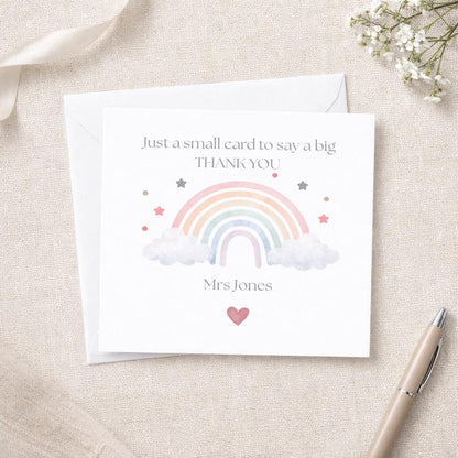Thank you teachers card, Big thank you greetings card, personalised card