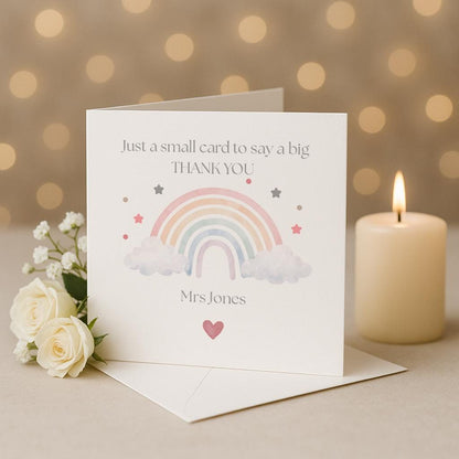 Thank you teachers card, Big thank you greetings card, personalised card