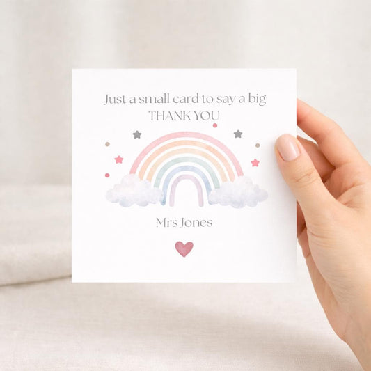 Thank you teachers card, Big thank you greetings card, personalised card