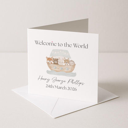 Personalised New Baby Card, Boat Design, Congratulations New Parents