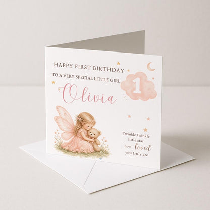 Personalised 1st Birthday Card, Teddy birthday card, First Birthday Card, Baby 1st Birthday, Son Daughter Niece Nephew