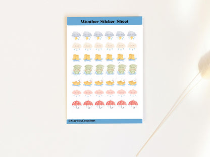 Rainy Day weather stickers,  planner stickers, journal labels
