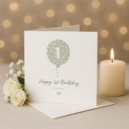 Personalised First Birthday Card, Unique 1st Birthday, Card - Son - Daughter - Grandson - Granddaughter - Niece - Nephew - Godson