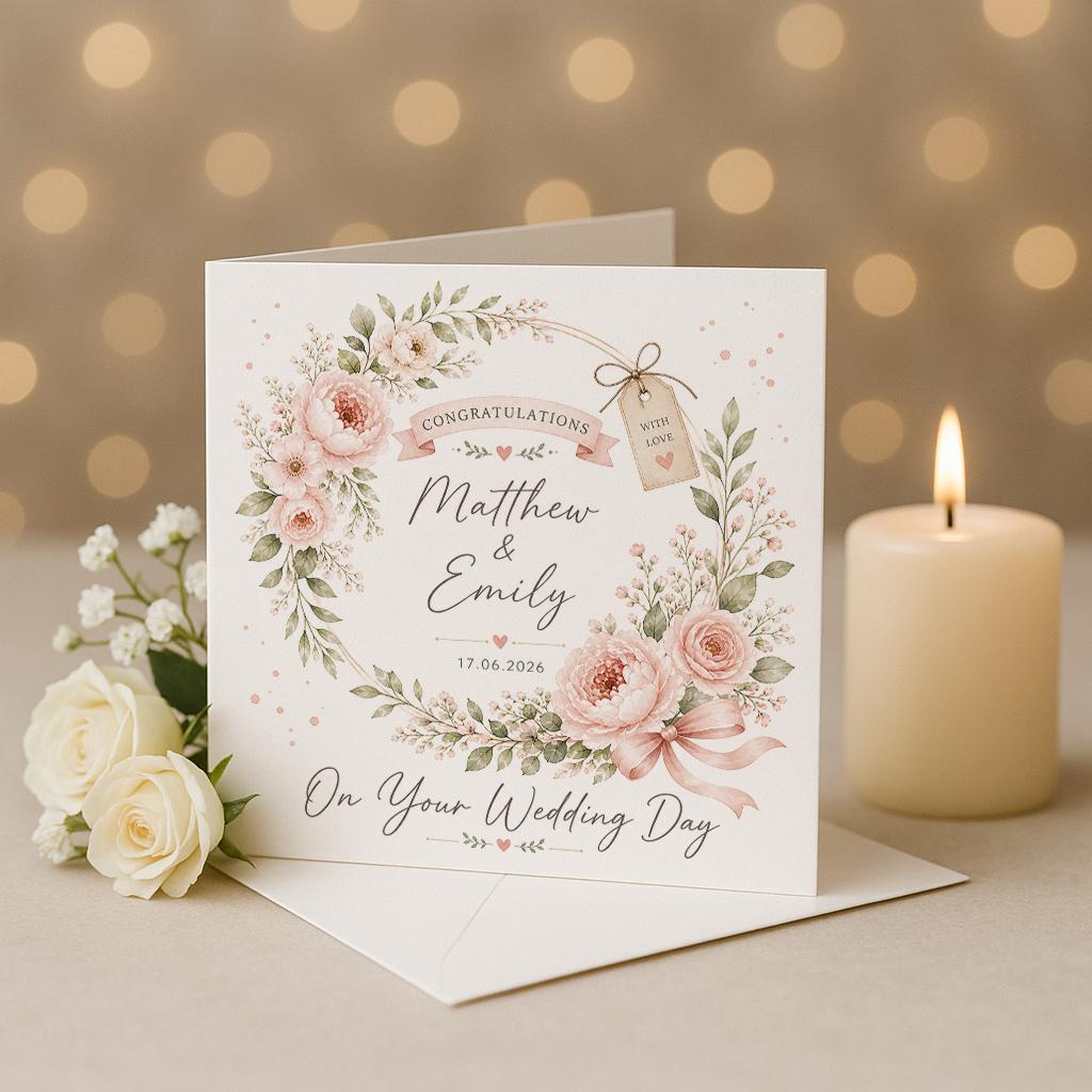 Personalised Wedding Card,  Newly Married Couple Greeting card