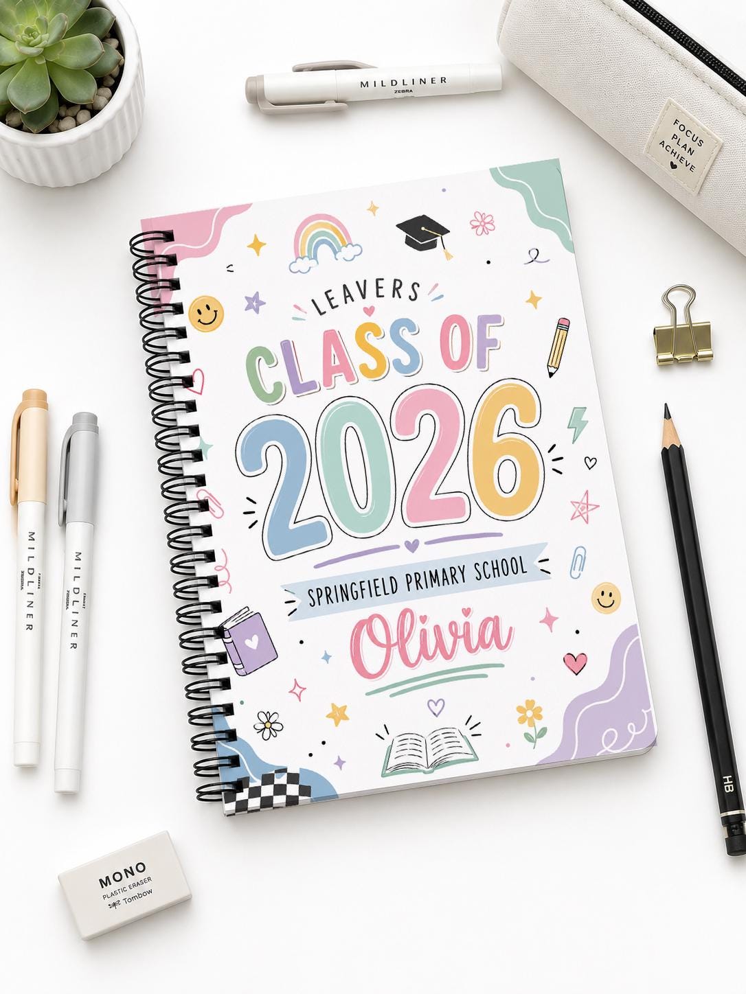 Personalised School Leavers Book,  Class of 2026, , Last Day Of Primary School, A5 Size