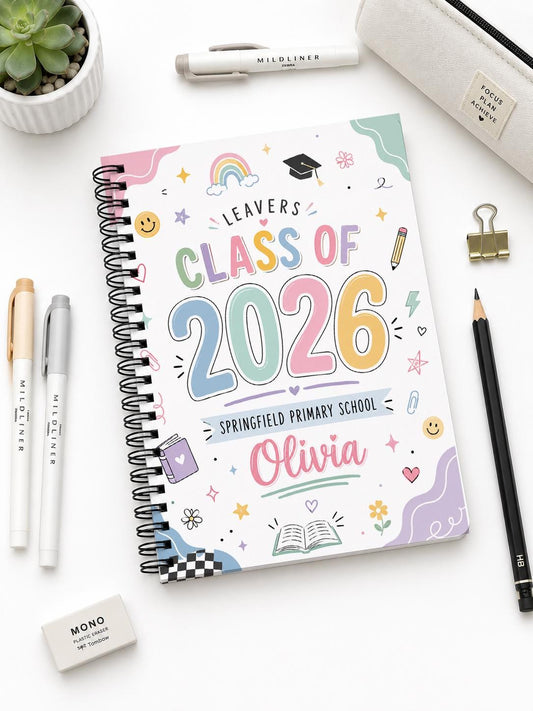 Personalised School Leavers Book,  Class of 2026, , Last Day Of Primary School, A5 Size