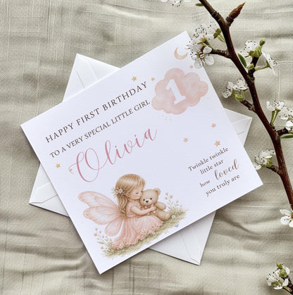 Personalised 1st Birthday Card, Teddy birthday card, First Birthday Card, Baby 1st Birthday, Son Daughter Niece Nephew