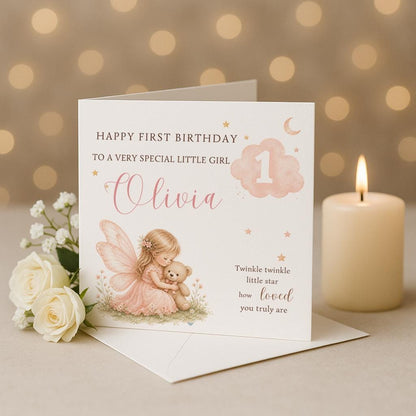 Personalised 1st Birthday Card, Teddy birthday card, First Birthday Card, Baby 1st Birthday, Son Daughter Niece Nephew