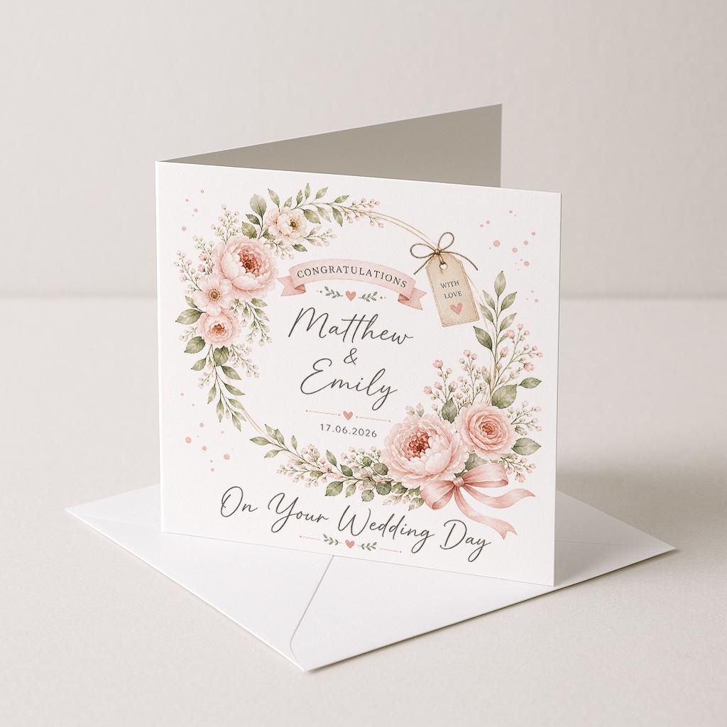 Personalised Wedding Card,  Newly Married Couple Greeting card