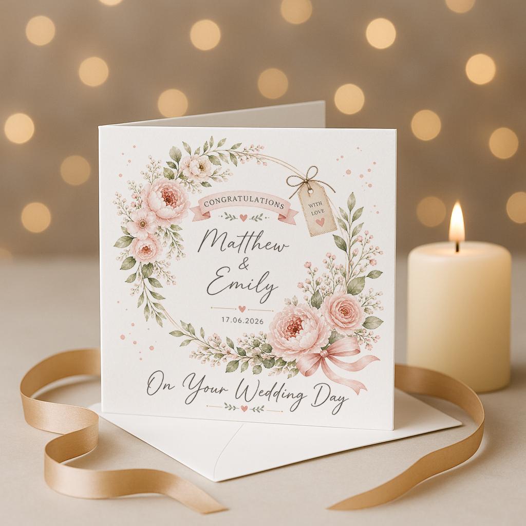 Personalised Wedding Card,  Newly Married Couple Greeting card