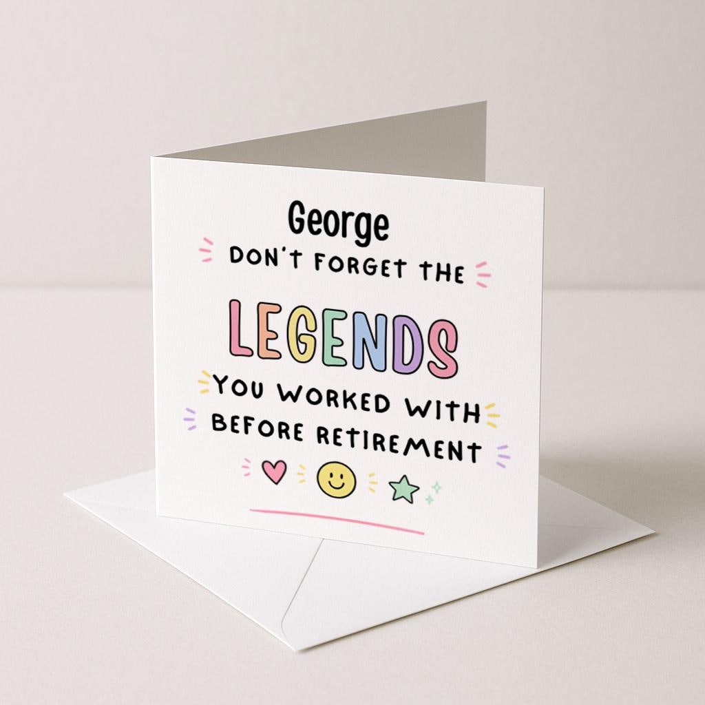 Personalised Retirement card, Leaving greeting card, work bestie