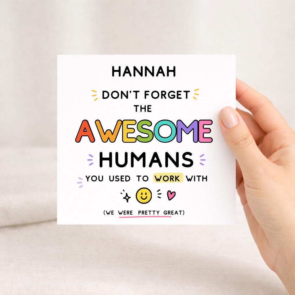 Funny Leaving Card, awesome humans, New Job Retirement Card