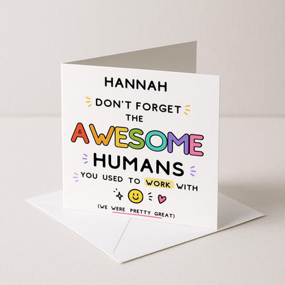 Funny Leaving Card, awesome humans, New Job Retirement Card