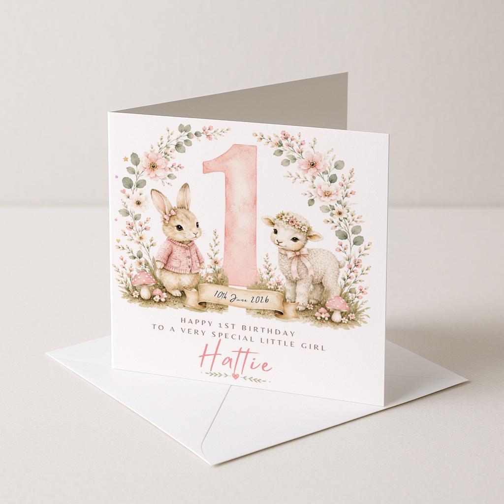 Personalised 1st Birthday Card, cute birthday card, First Birthday Card, Baby 1st Birthday, Son Daughter Niece Nephew