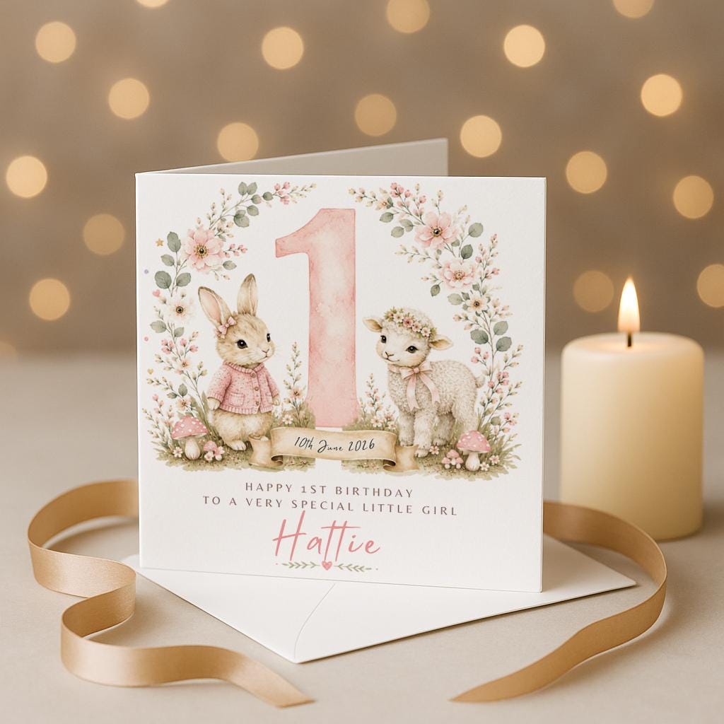 Personalised 1st Birthday Card, cute birthday card, First Birthday Card, Baby 1st Birthday, Son Daughter Niece Nephew