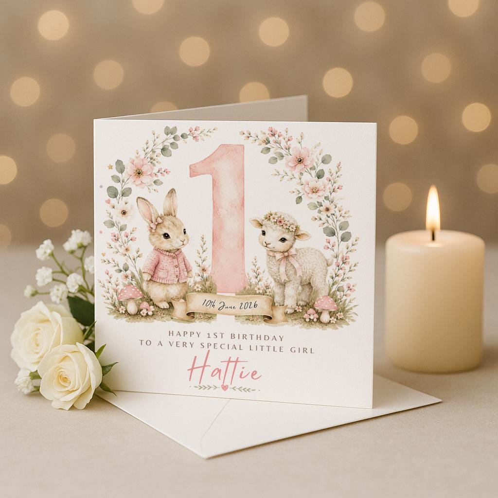 Personalised 1st Birthday Card, cute birthday card, First Birthday Card, Baby 1st Birthday, Son Daughter Niece Nephew