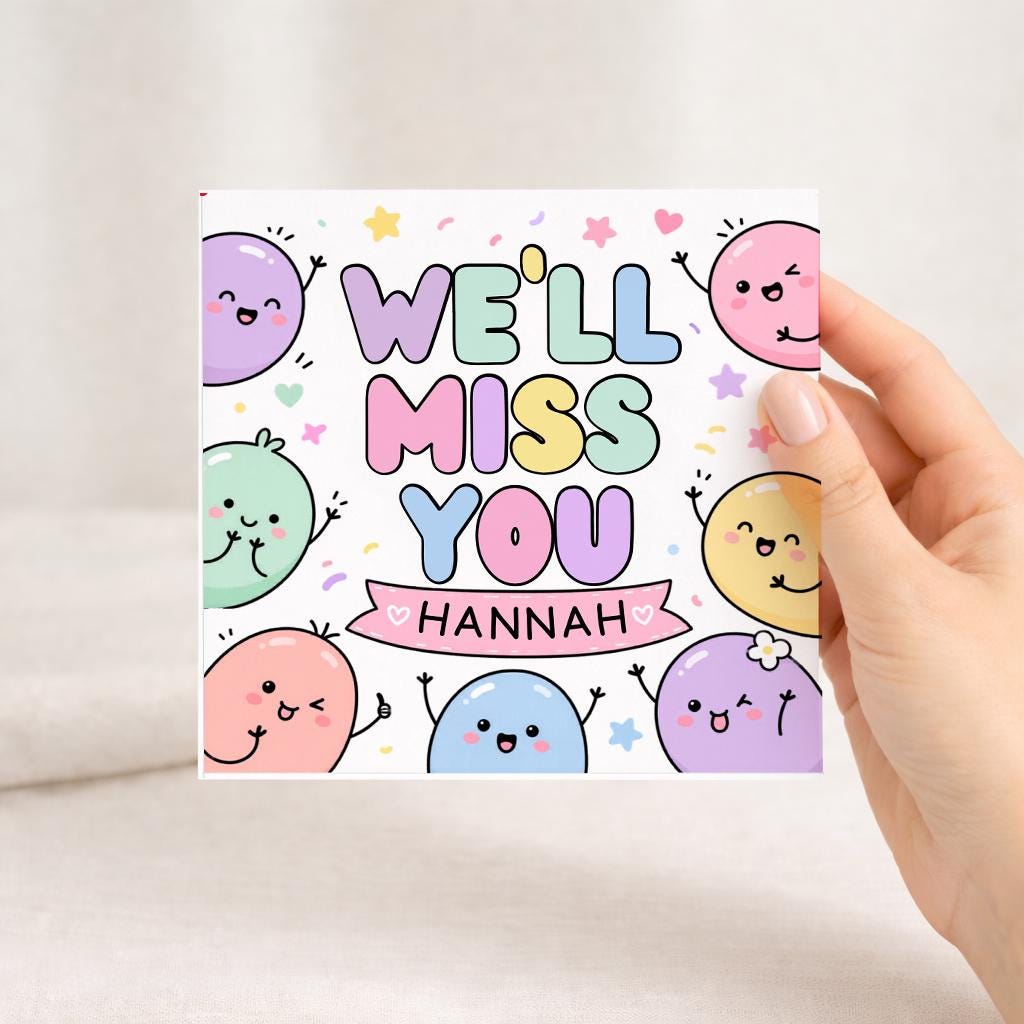 Personalised Leaving Card – We'll Miss You, Colleague, New Job, Retirement Card