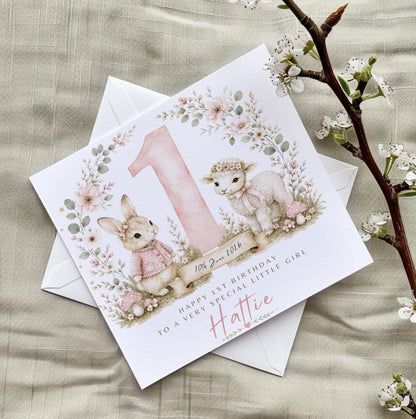 Personalised 1st Birthday Card, cute birthday card, First Birthday Card, Baby 1st Birthday, Son Daughter Niece Nephew