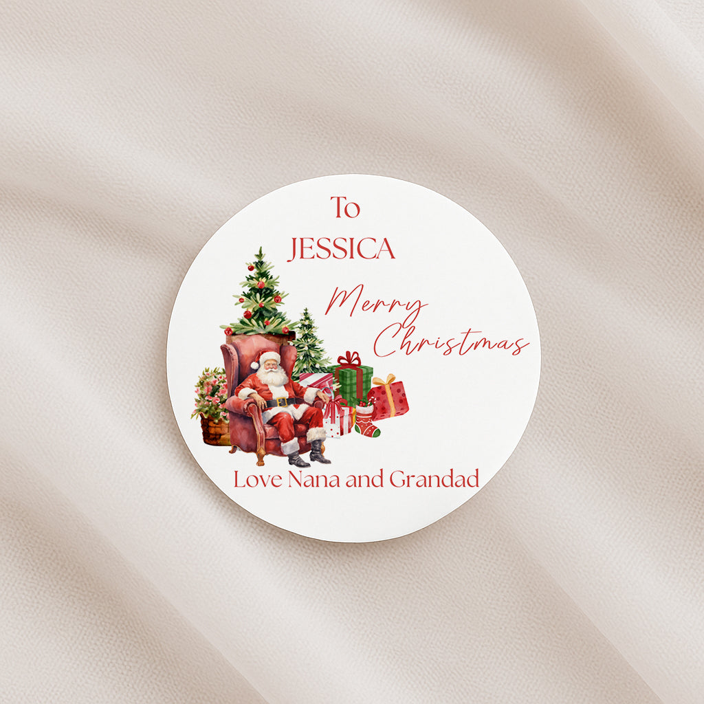 Merry Christmas Stickers, Christmas Labels, Christmas Gift Labels, Santa Stickers, Envelope Seals, personalised Christmas Stickers, 5 sizes (Copy)