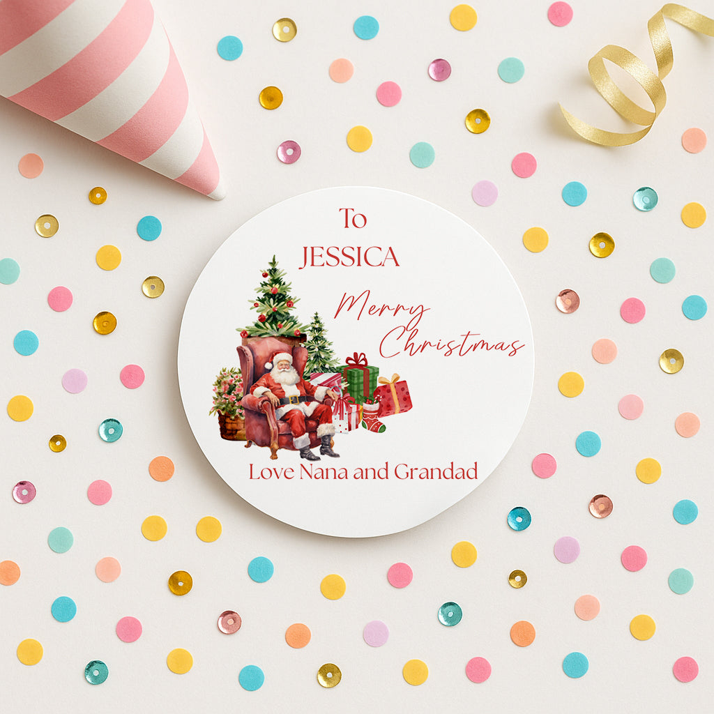 Merry Christmas Stickers, Christmas Labels, Christmas Gift Labels, Santa Stickers, Envelope Seals, personalised Christmas Stickers, 5 sizes (Copy)