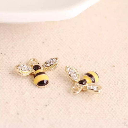 Charms Bee charms Bee Pendent jewellery Making Pk 5 black and gold bees