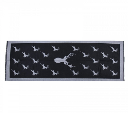 Black and Grey stag print scarf wrap