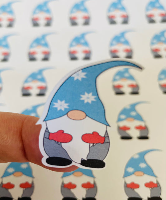 Christmas Gnome Stickers Blue
