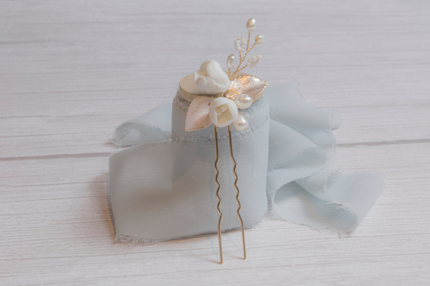 Blush Ceramic Bridal Hair Pins