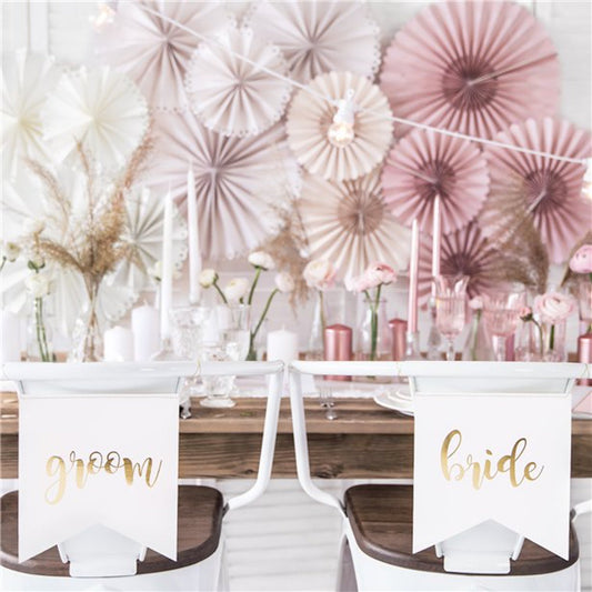 Bride & Groom Chair Signs, Wedding Venue Decorations