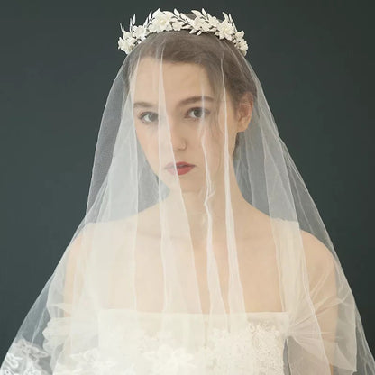 White Floral Wedding Tiara