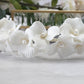 Wedding hair accessories, White Ceramic Flower headpiece, Bridal Tiara, Flower headband.