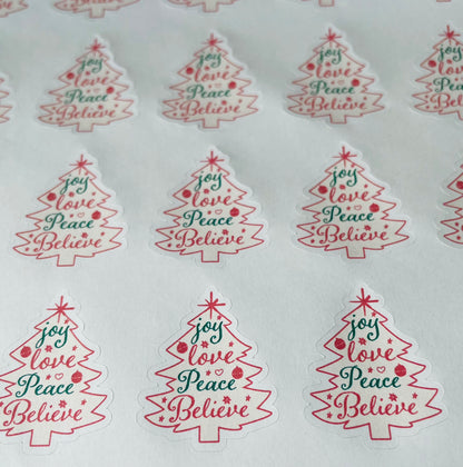 Christmas Tree Joy Love Peace stickers