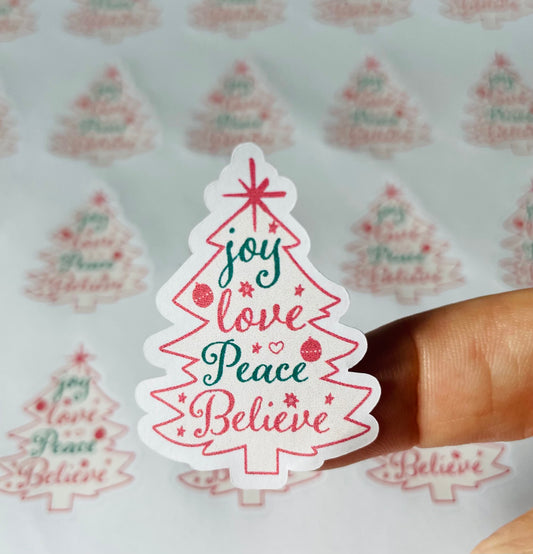 Christmas Tree Joy Love Peace stickers