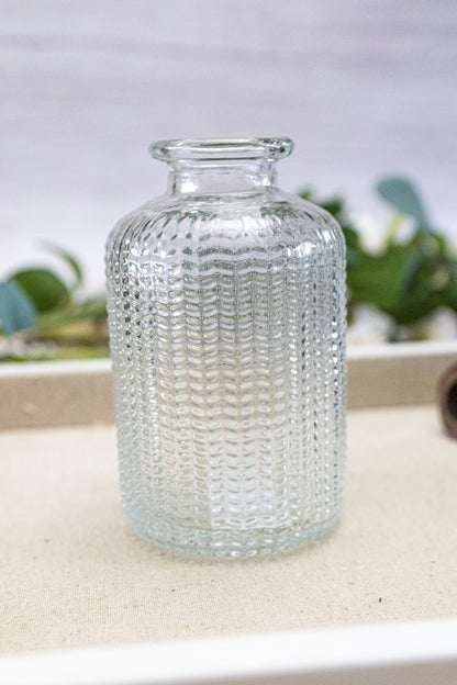 Pressed Glass Vase bottle, Wedding Decor, Wedding Centrepieces, Home Decor, Gifts glass Candlesticks, Mother's Day Gift