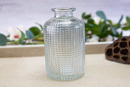 Pressed Glass Vase bottle, Wedding Decor, Wedding Centrepieces, Home Decor, Gifts glass Candlesticks, Mother's Day Gift